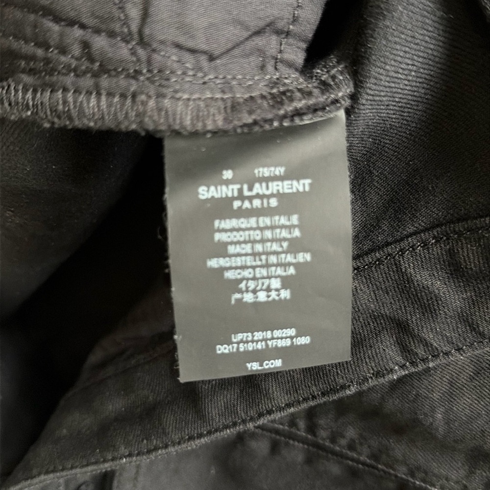 YSL Saint Laurent Paris black ankle cropped slim jeans, size 30 - Picture 13 of 14